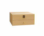 MDF DIY Jewellery Box with a lock on a white background