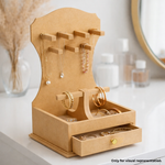 MDF DIY Jewellery Box with drawers on a white surface