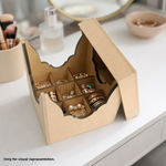 MDF DIY Jewellery Box with jewellery on a white surface