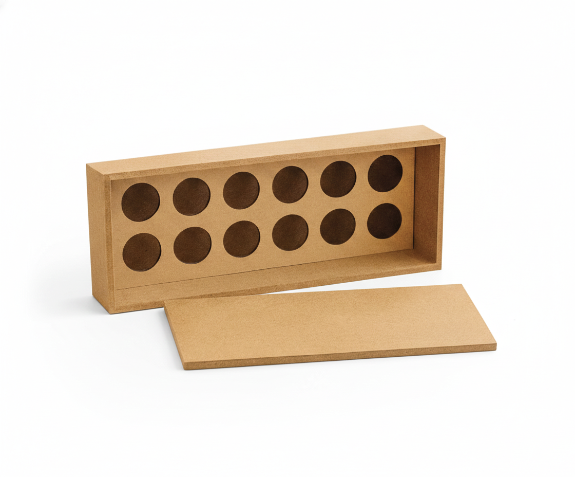 nail paint MDF DIY box storage with compartments on a white background