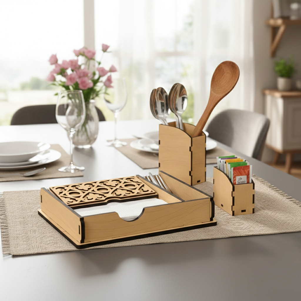 DIY MDF Kitchen Cutlery Organizer