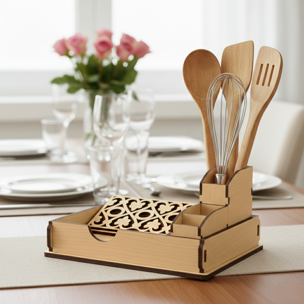 DIY MDF Kitchen Cutlery Organizer