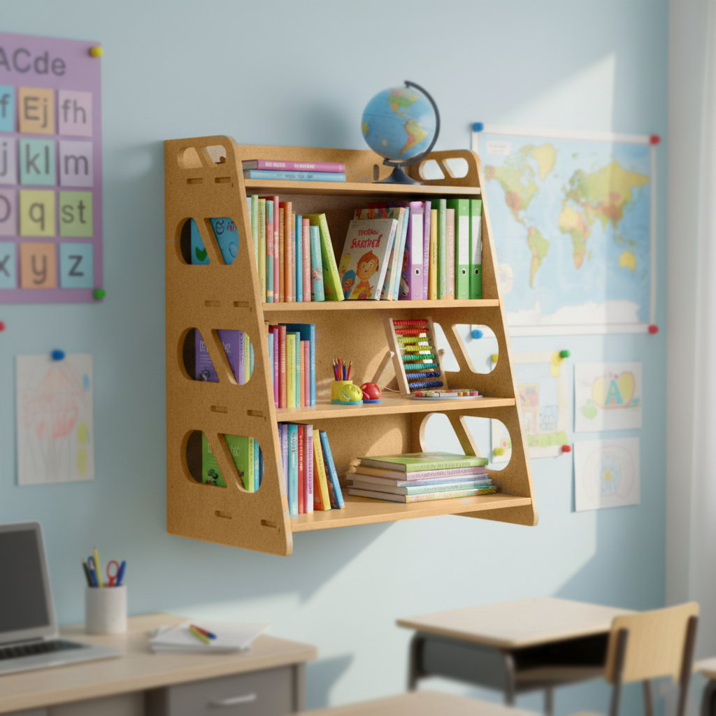 DIY MDF Wall Bookshelf Organizer
