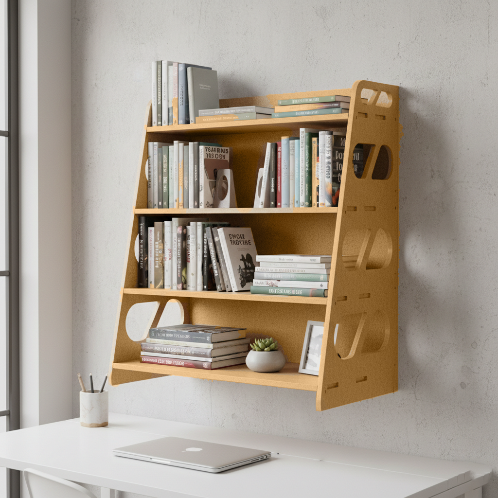 DIY MDF Wall Bookshelf Organizer