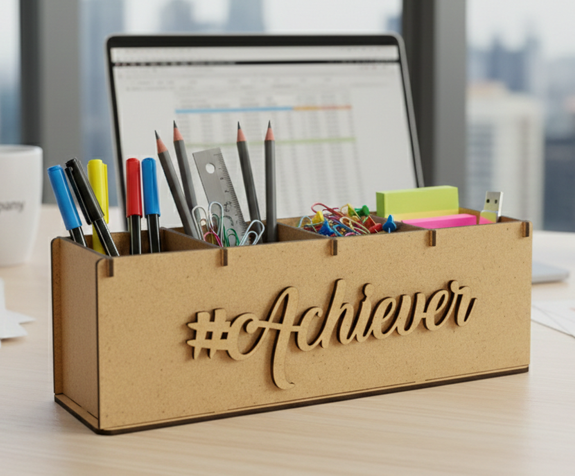 DIY MDF Desk Organizer with Compartments