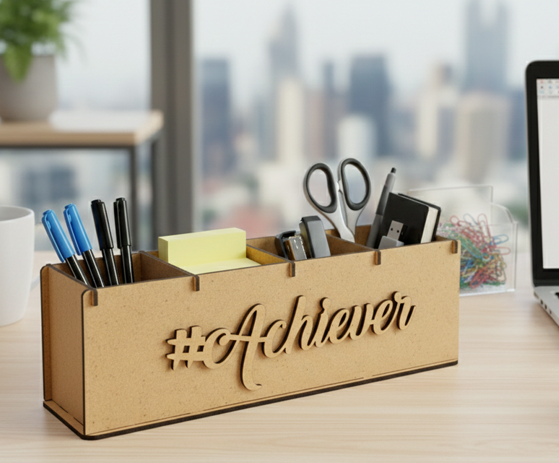 DIY MDF Desk Organizer with Compartments