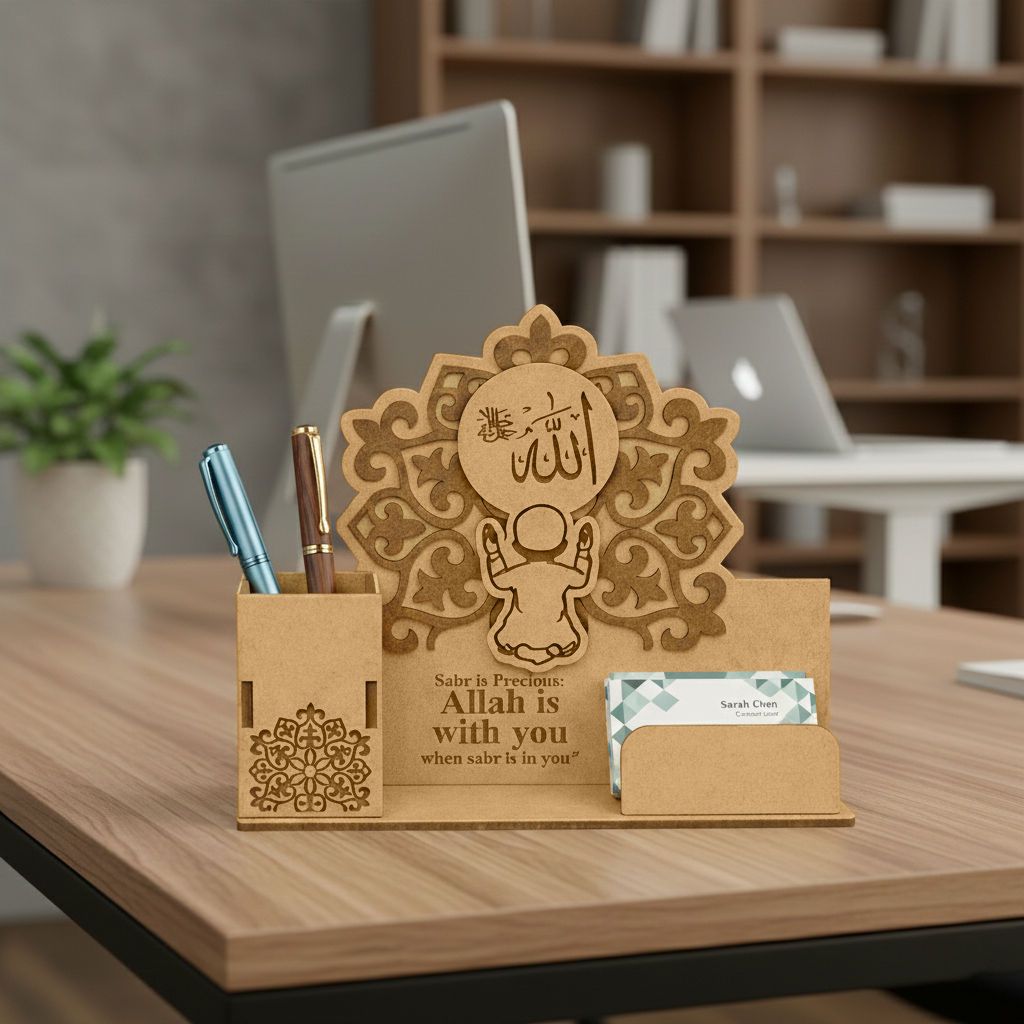 DIY MDF Islamic Desk Organizer