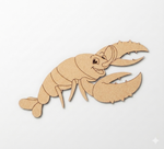 MDF DIY lobster cutout on a white background