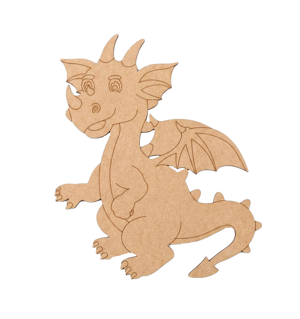 MDF DIY dragon-shaped cutout on a white background