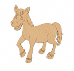 MDF DIY cutout of a horse on a white background