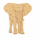 MDF DIY cutout of an elephant on a white background