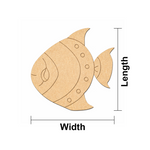 MDF DIY fish cutout on a white background.