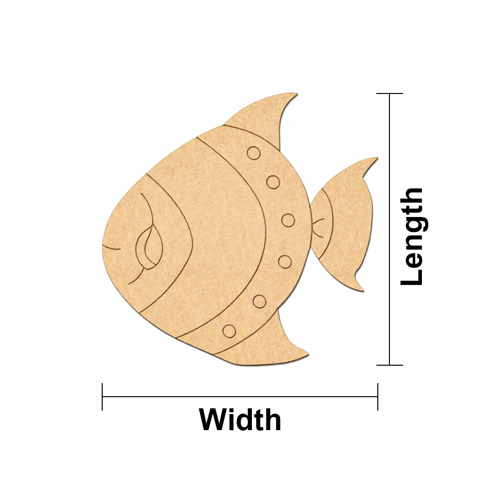 MDF DIY fish cutout on a white background.