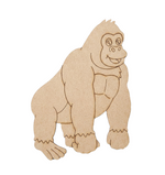 MDF DIY cutout of a gorilla on a white background