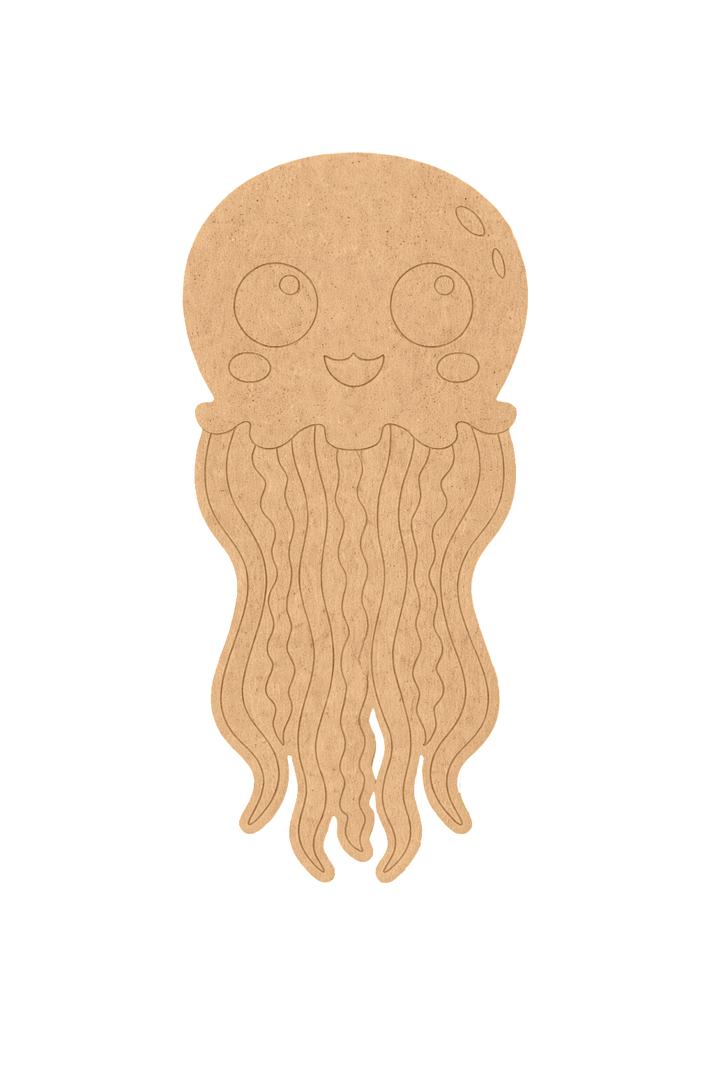 MDF DIY  jellyfish with a smiling face on a beige background