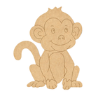 MDF DIY  cutout of a monkey on a white background
