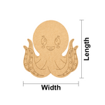 MDF DIY Cartoon octopus with dimensions labeled on a white background