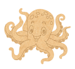  MDF DIY cutout of a cartoon octopus on a white background