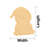 DIY MDF  penguin cutout with measurements labeled on a white background