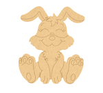 DIY MDF  cutout of a rabbit shape on a white background