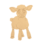 DIY MDF  cutout of a lamb on a white background