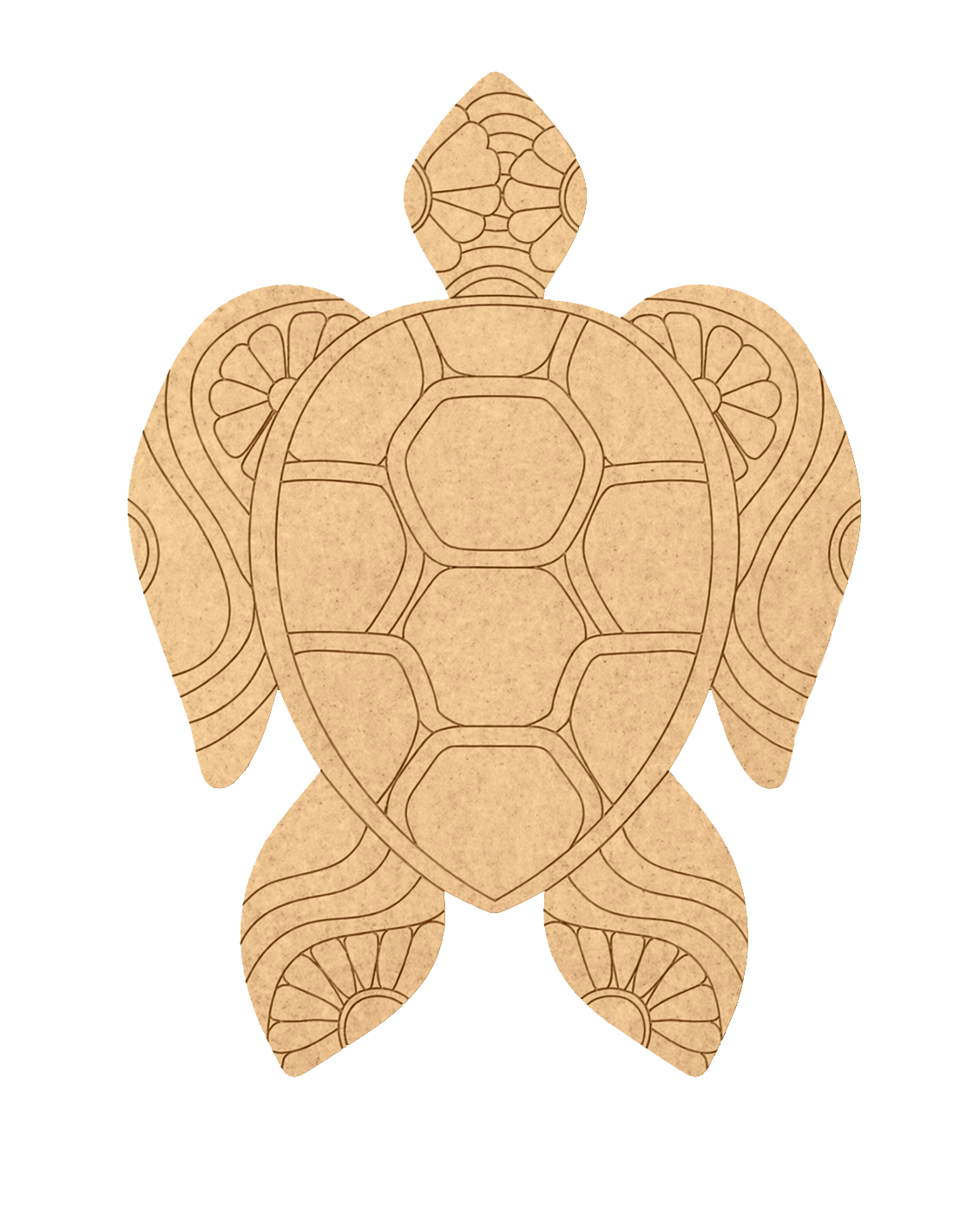 DIY MDF   turtle puzzle on a white background