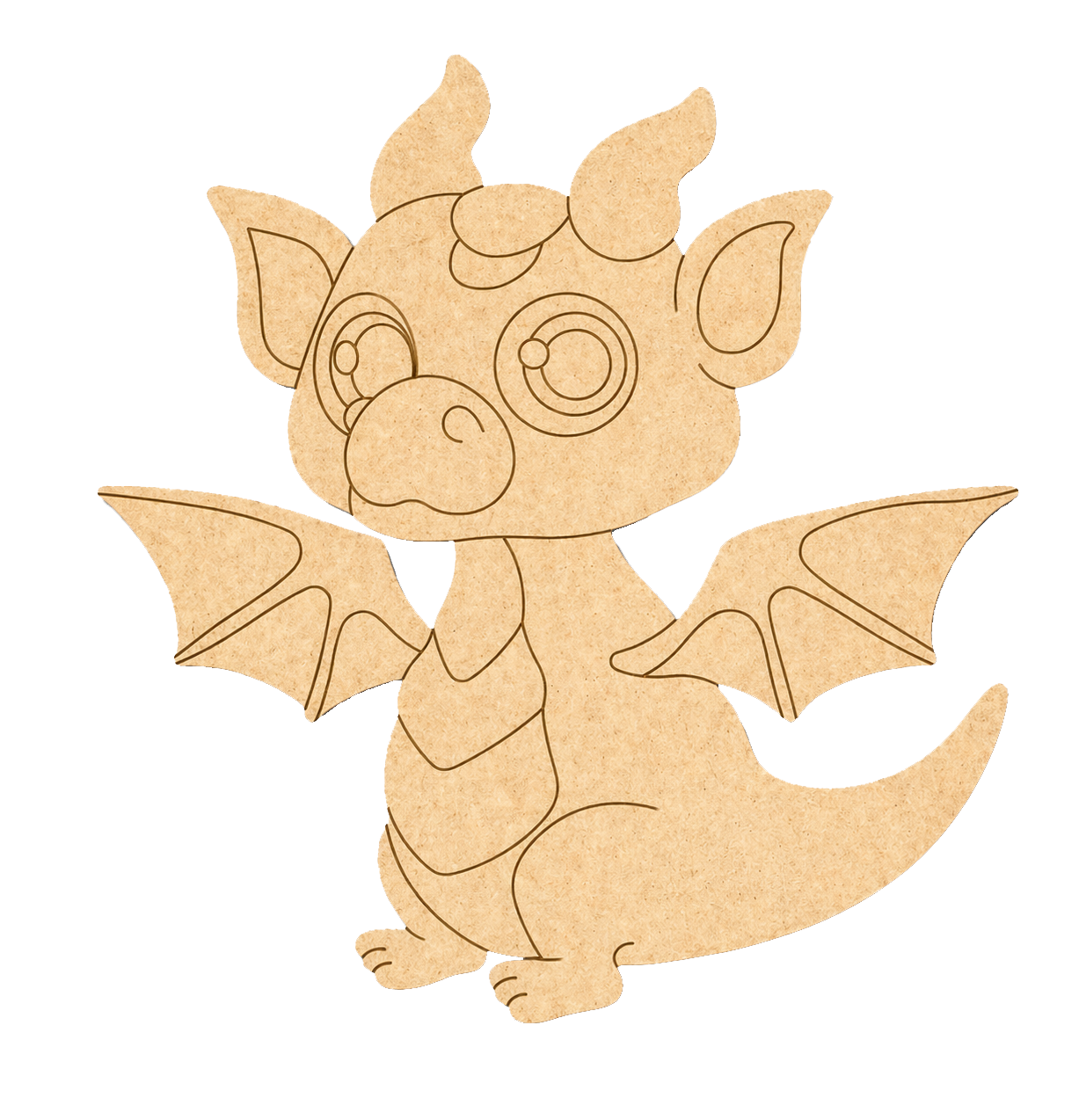  MDF DIY dragon cutout piece on a white background