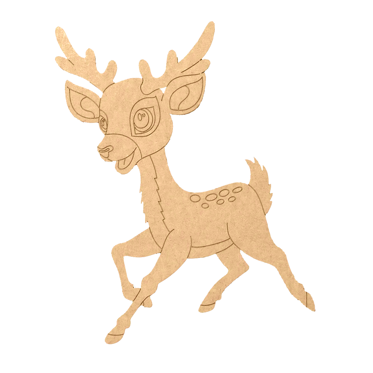 MDF DIY  deer cutout on a white background