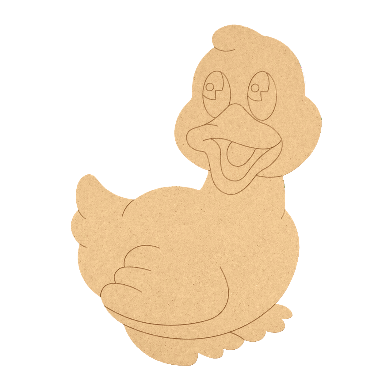 MDF DIY Cartoon duck cutout on a white background