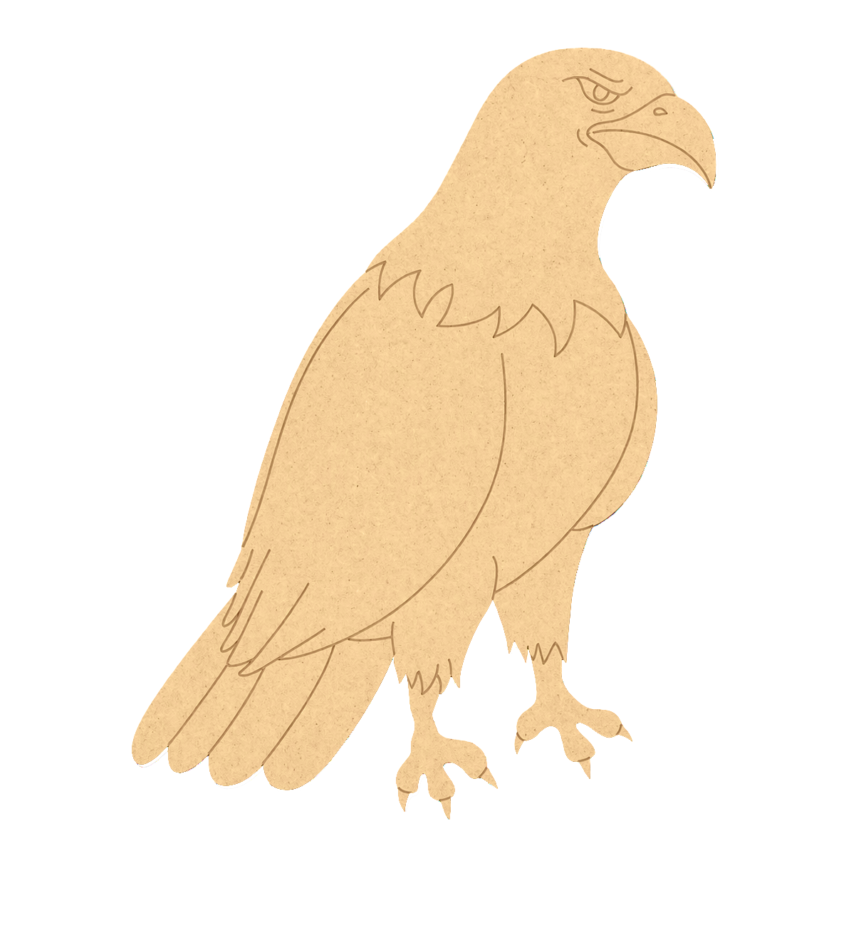 MDF DIY  cutout of an eagle on a white background