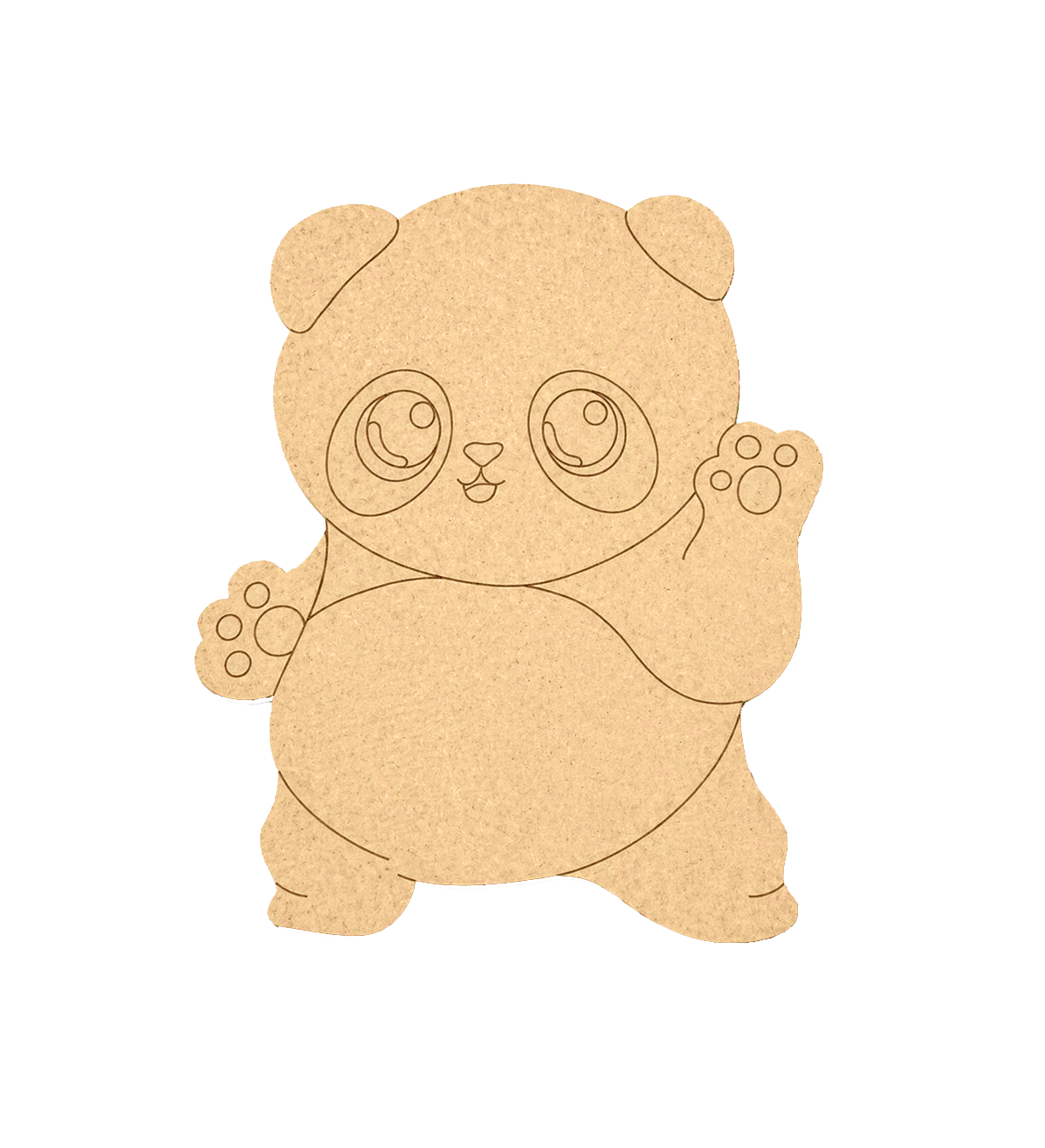 DIY MDF Panda  cutout of a cute panda design on a white background