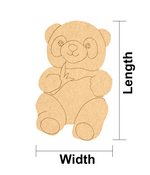 Measurement chart of a panda cutout with labeled length and width on a white background