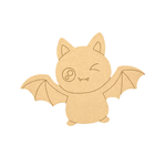 DIY MDF  bat-shaped cutout on a white background