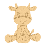 MDF DIY cow puzzle on a white background