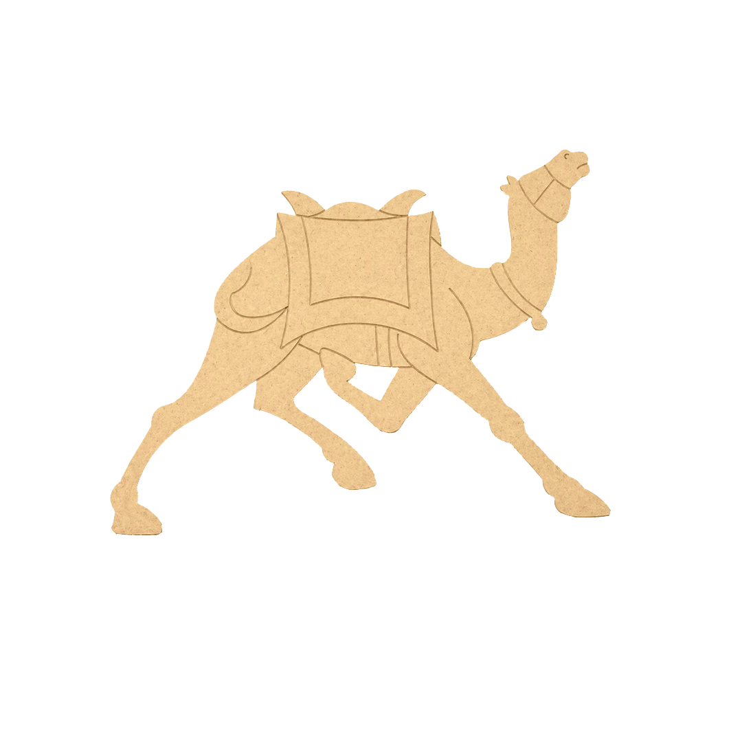 MDF DIY camel puzzle on a white background
