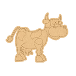 MDF DIY cow puzzle on a white background