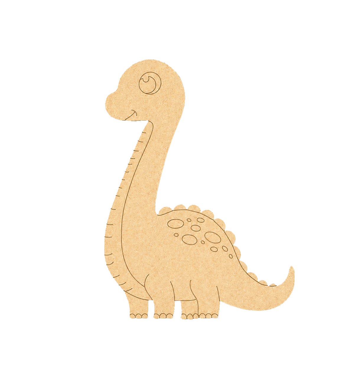 MDF DIY dinosaur toy on a white background