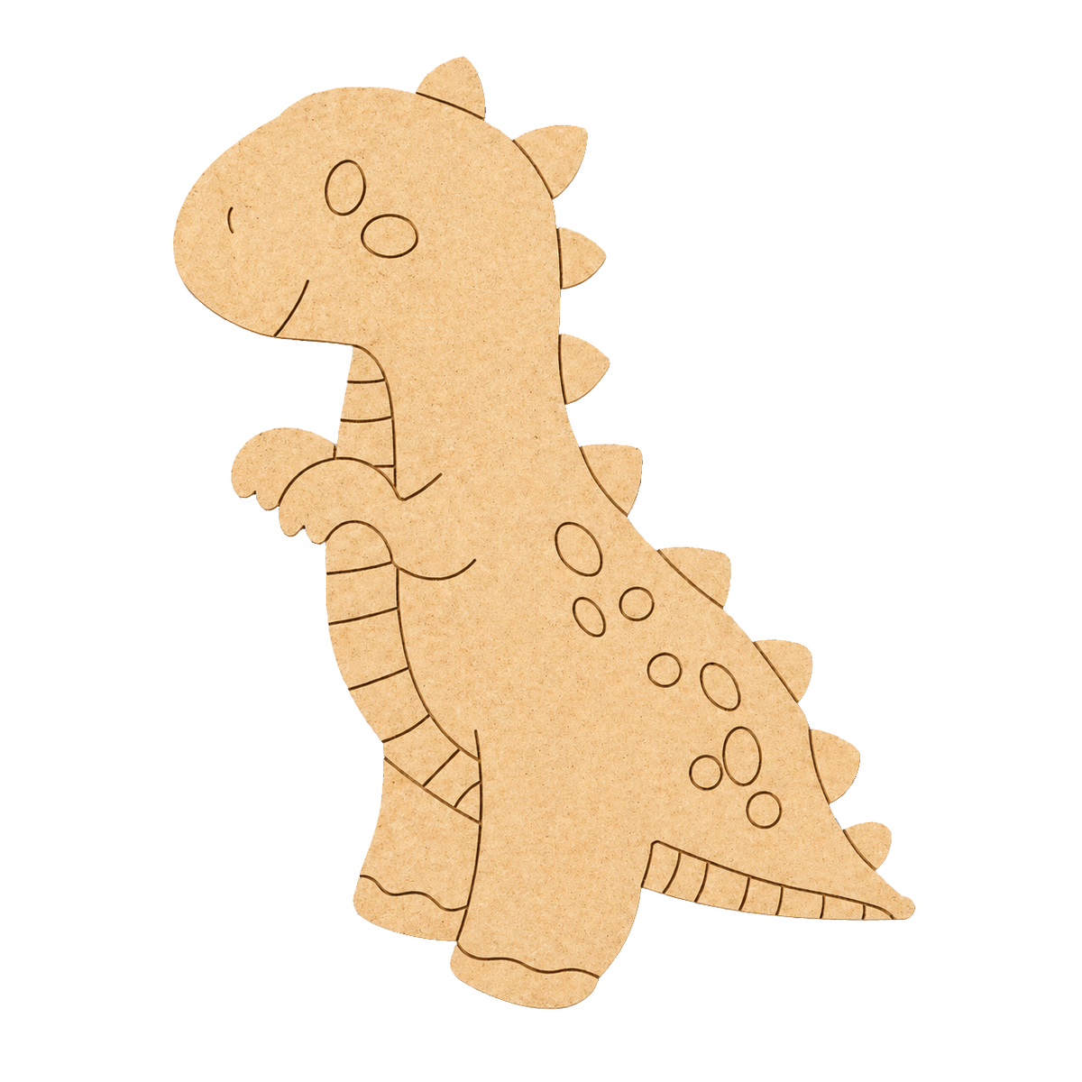 MDF DIY  dinosaur toy on a white background