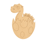 MDF DIY  dinosaur toy with an egg on a white background