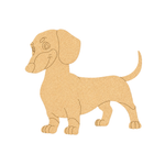 MDF DIY dachshund  cutout with white background.