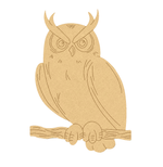MDF DIY  angry owl with white background.