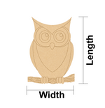 MDF DIY owl with length and width with white background.