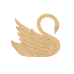 MDF DIY  swan cutout with  white background.