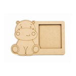 MDF DIY  photo frame shaped like a bear on a white background