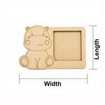 MDF DIY  hippo-shaped cutout with dimensions labeled on a white background