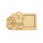 MDF DIY  photo frame with farm animal design on a white background