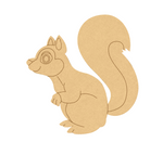 MDF DIY cutout of a squirrel on a white background