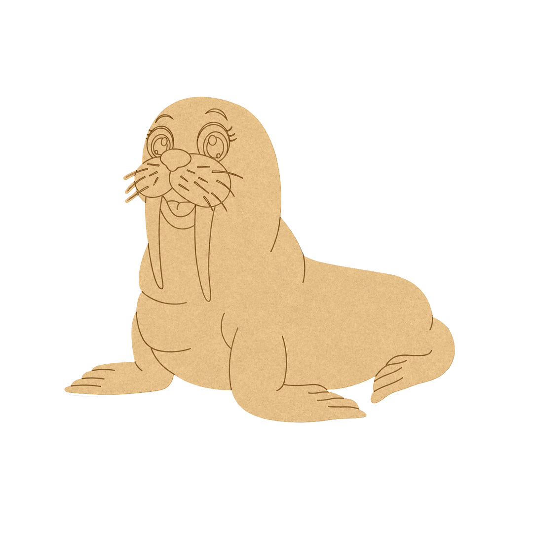   MDF DIY Cartoon-style seal illustration on a white background