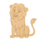 MDF DIY  Cartoon lion cutout on a white background