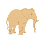 MDF DIY  cutout of an elephant on a white background